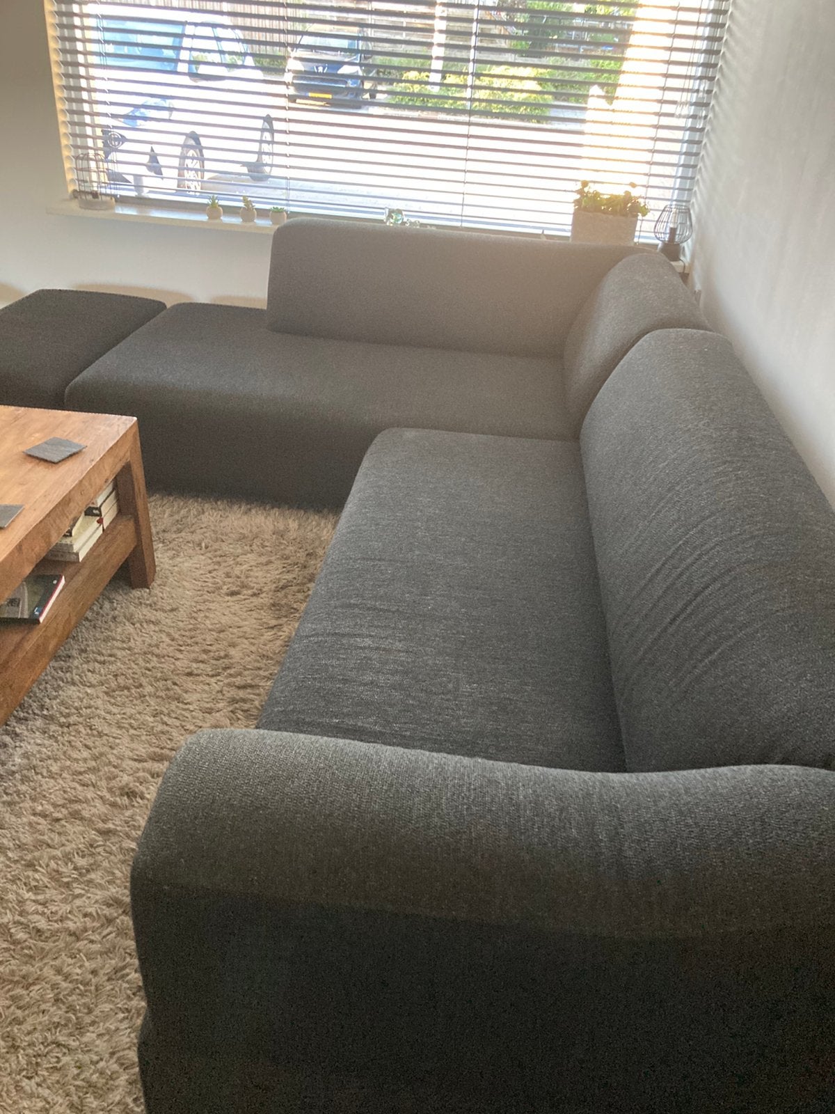 Te koop Leolux Faya Lobi bank + Hocker, Ophalen, Gebruikt, Stof