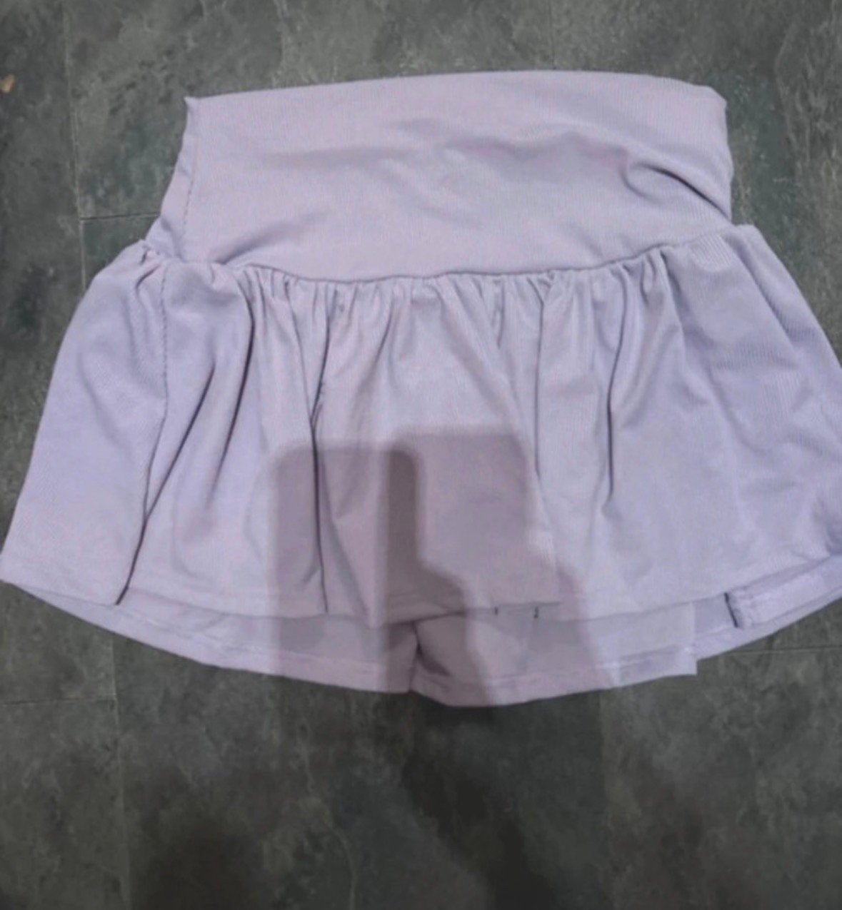 Lila geribbelde skort met elastiek - Maat L, Paars, Maat 42/44 (L), Ophalen of Verzenden, Zo goed als nieuw