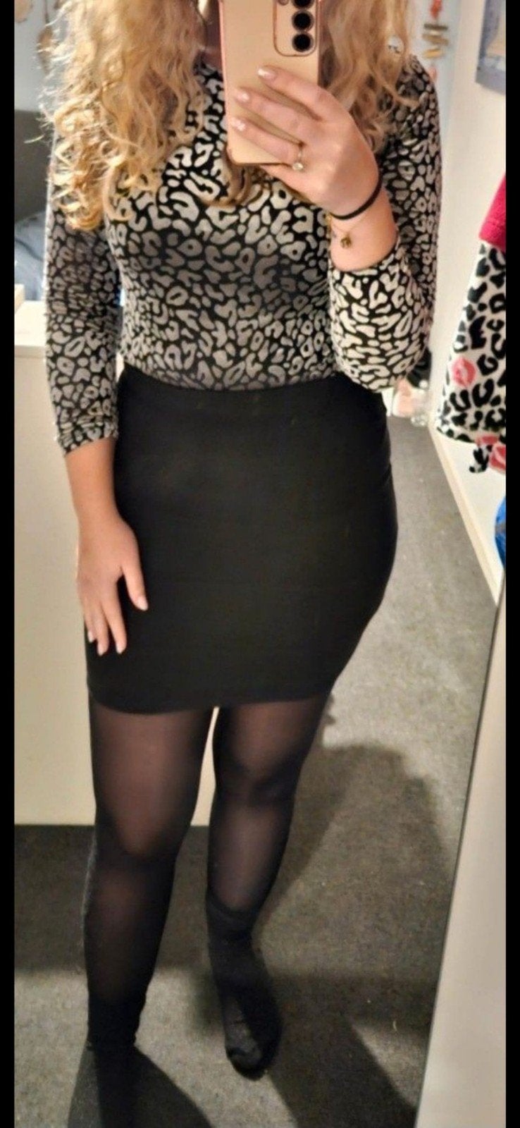 Panter shirt, Kleding | Dames, Rokken, Verzenden, Gedragen, Grijs, Boven de knie