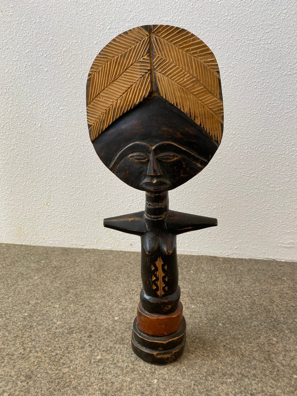 Houten Ashanti Akua’ba (vruchtbaarheidsbeeld uit Ghana), Afrika, Ophalen, Houtsnijwerk