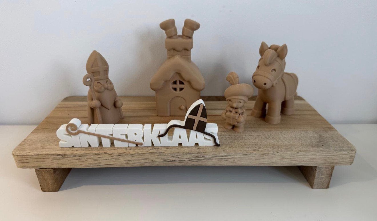 Sint deco set 5 stuks latte brown - sint popup - strooigoed, Ophalen of Verzenden, Nieuw