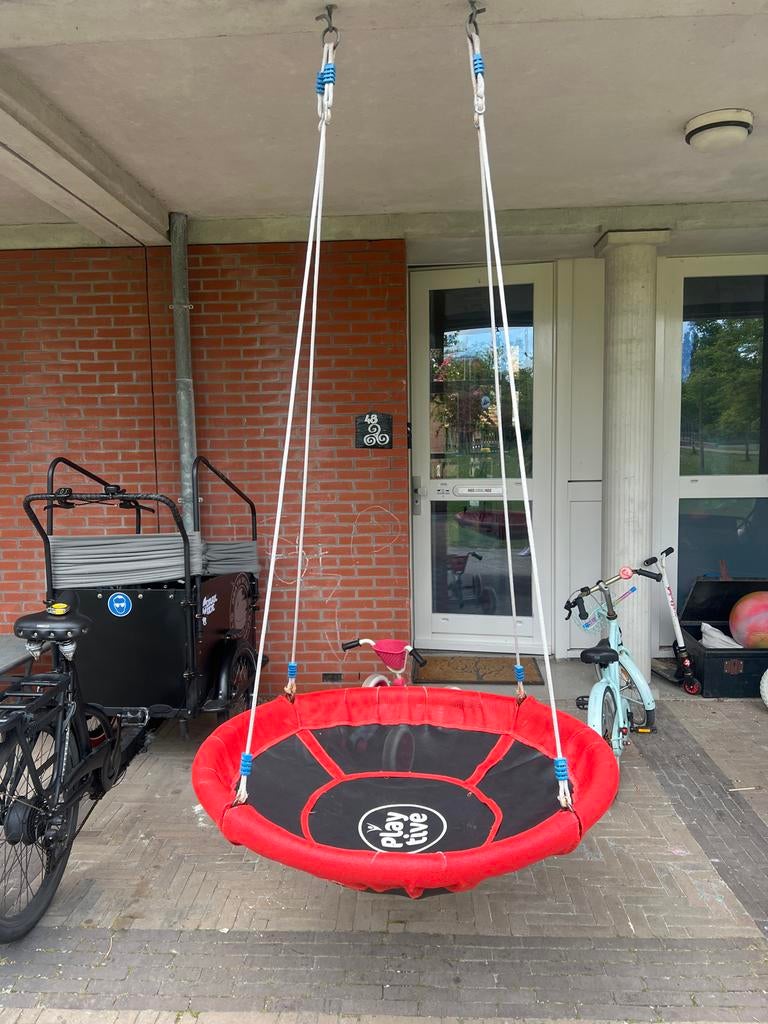 Ronde schommel 110cm - Touwen inkorten en klemmen, Ophalen of Verzenden, Zo goed als nieuw, Schommel