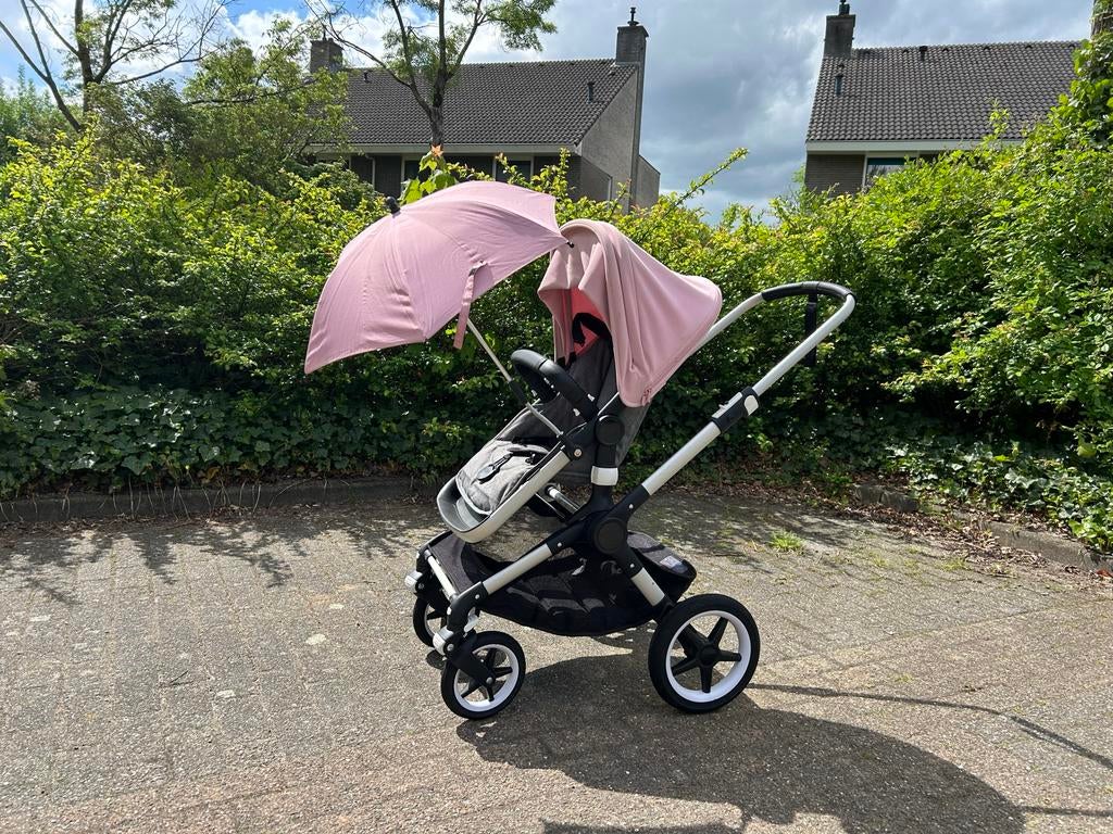 Bugaboo Fox 3 Combiwagen: Grey Mélange & Morning Pink, Kinderen en Baby's, Kinderwagens en Combinaties, Ophalen, Bugaboo, Zo goed als nieuw