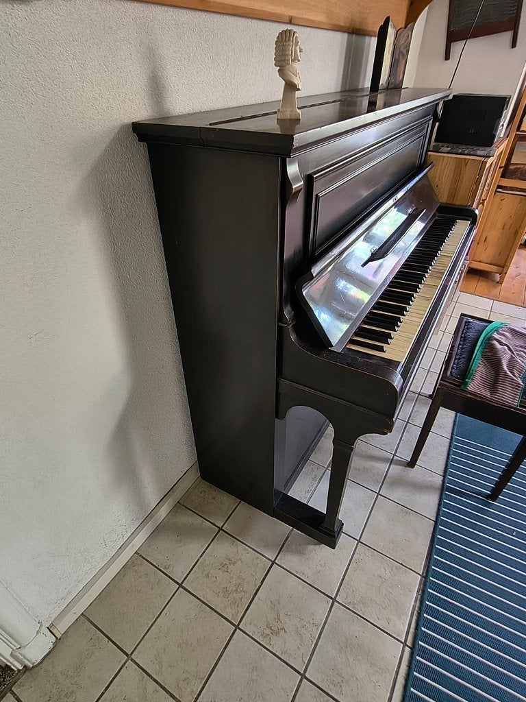 piano, Muziek en Instrumenten, Piano's, Gebruikt, Piano, Zwart, Ophalen