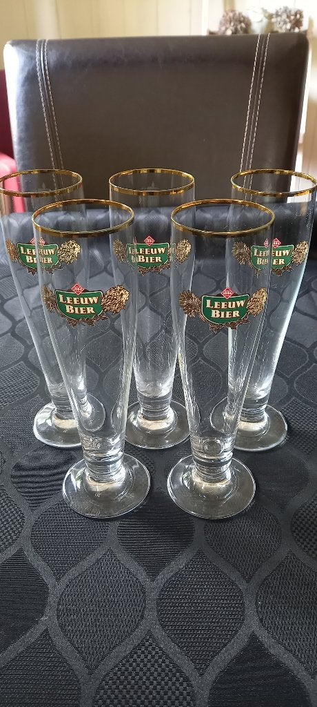 Bierglazen Leeuw bier, Verzamelen, Ophalen of Verzenden, Zo goed als nieuw, Glas of Glazen, Leeuw
