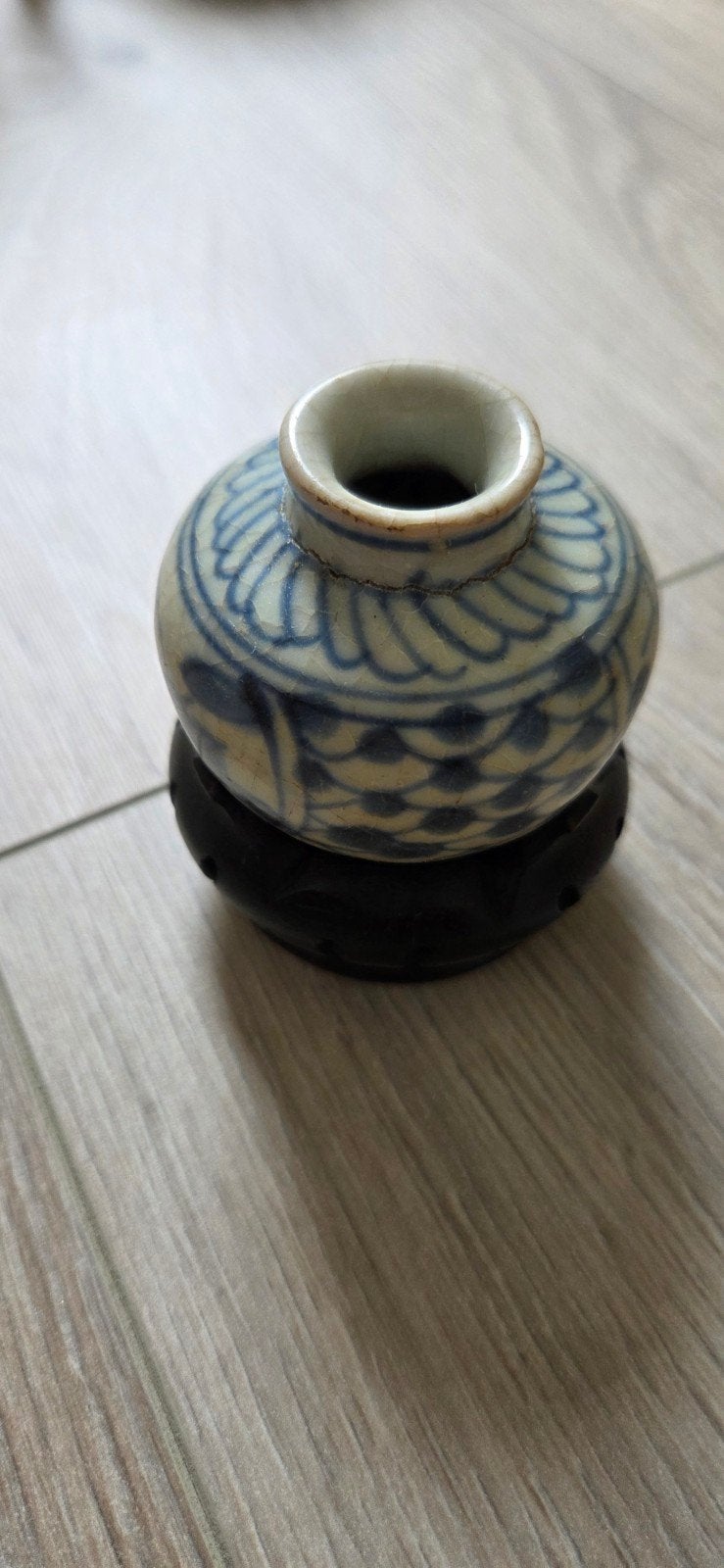 Antieke Chinese Blauw-Witte Ming dynastie Miniatuur Vaas, Antiek en Kunst, Antiek | Vazen, Ophalen