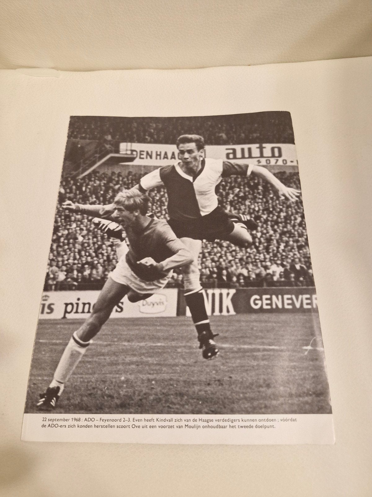 Feyenoord Voetbalplaat  uit 1968 - ADO en Sparta, Ophalen of Verzenden, Gebruikt, Feyenoord, Poster, Plaatje of Sticker