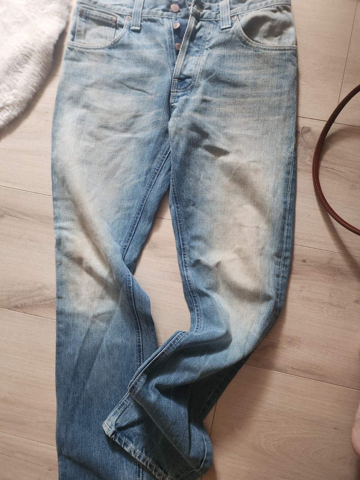 Nudie Jeans Co. Average Joe Used Seagreen W31 L32, Blauw, W32 (confectie 46) of kleiner, Ophalen of Verzenden, Nudie Jeans Co.