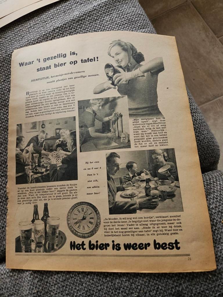 Bierflitsje advertentie "Het bier is weer best", Verzamelen, Biermerken, Ophalen of Verzenden