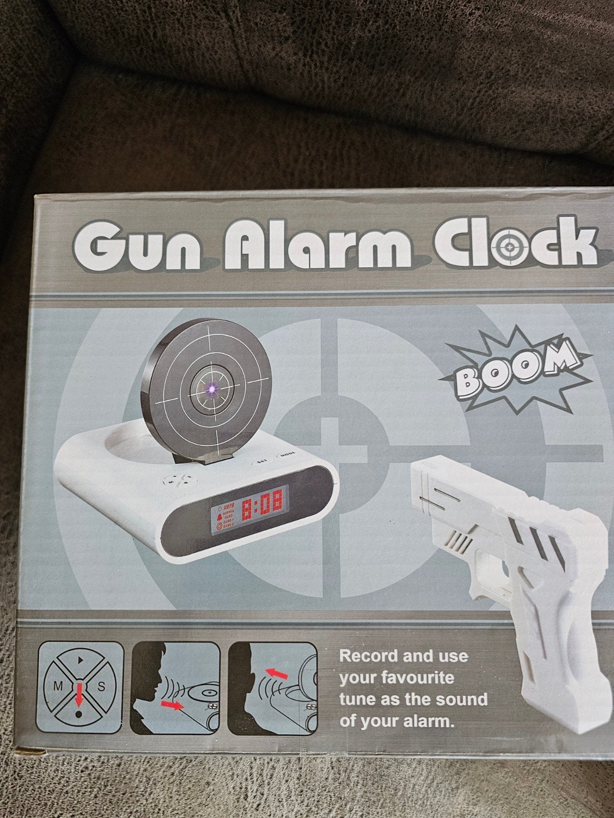 Gun Alarm Clock - Unieke Wekker met Schietspel, Witgoed en Apparatuur, Wekkers, Ophalen of Verzenden, Nieuw, Digitaal