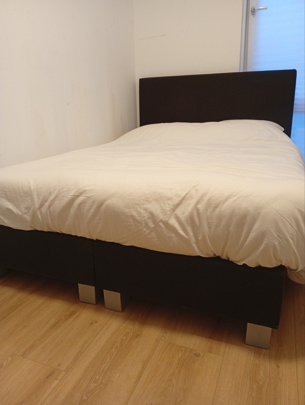 Mooie boxspring, zwart, Ophalen, Zwart, Tweepersoons, 140 cm