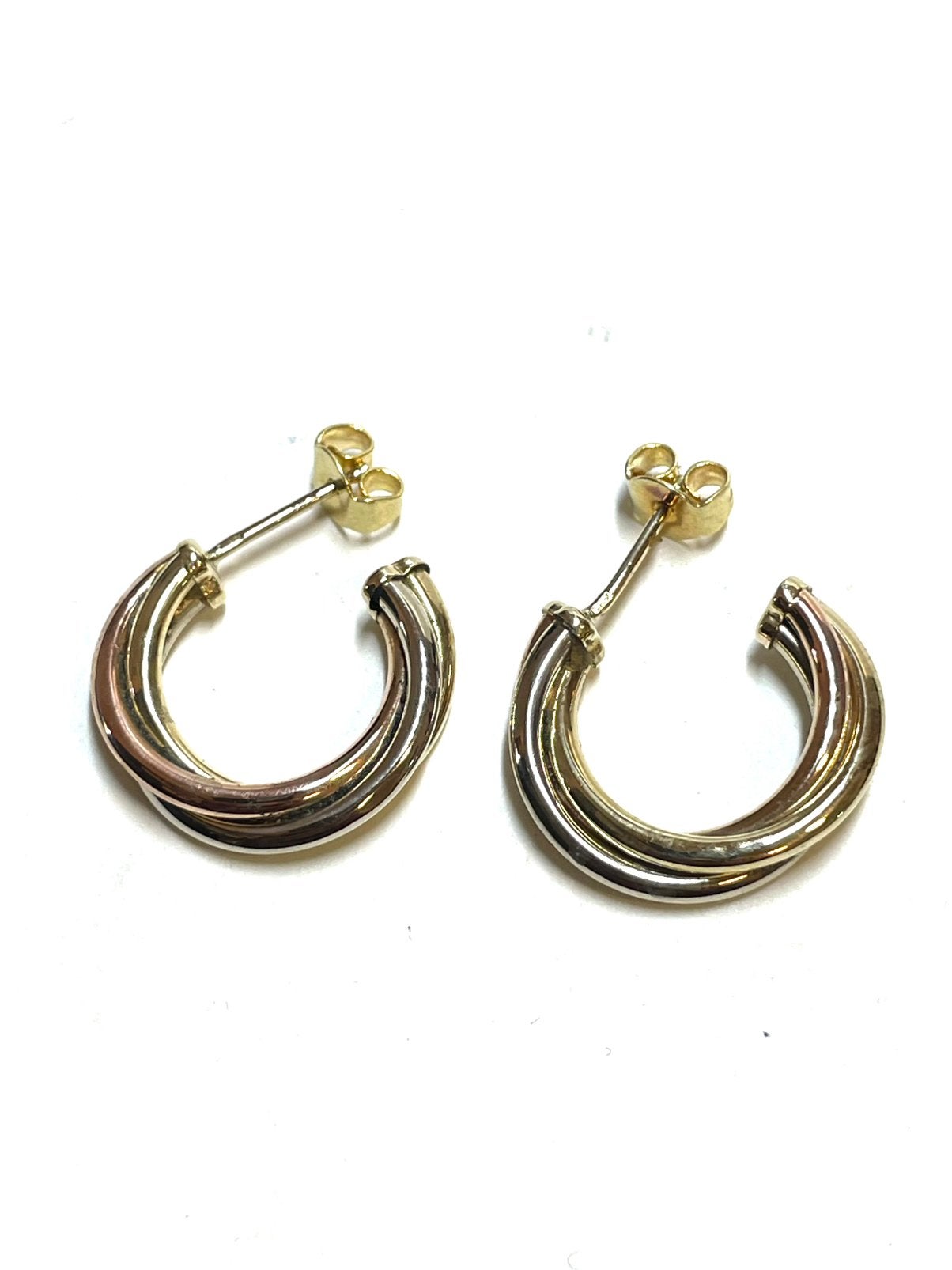 14k geel, rosé en witgouden oorbellen, Sieraden, Tassen en Uiterlijk, Oorbellen, -, -, Ophalen of Verzenden, Zo goed als nieuw