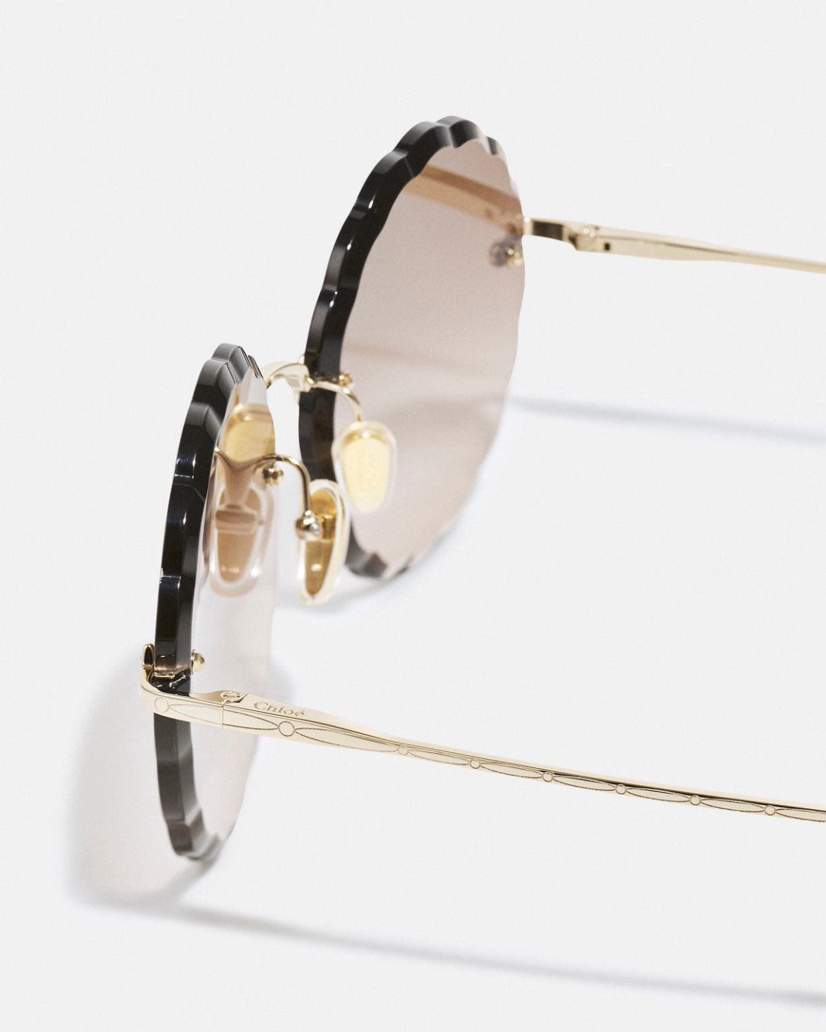Chloé zonnebril, Rosie rimless rounded, goud/bruin, Overige merken, Zonnebril, Bruin, Ophalen of Verzenden