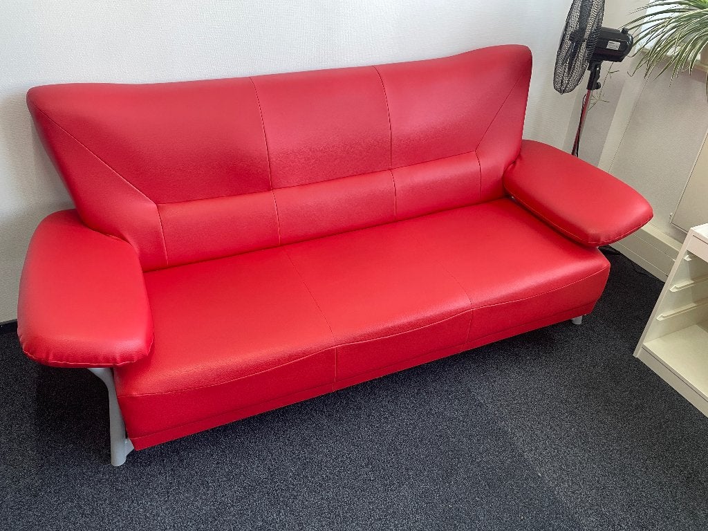 Rode bank GRATIS, Ophalen, Gebruikt, 75 tot 100 cm, Rechte bank