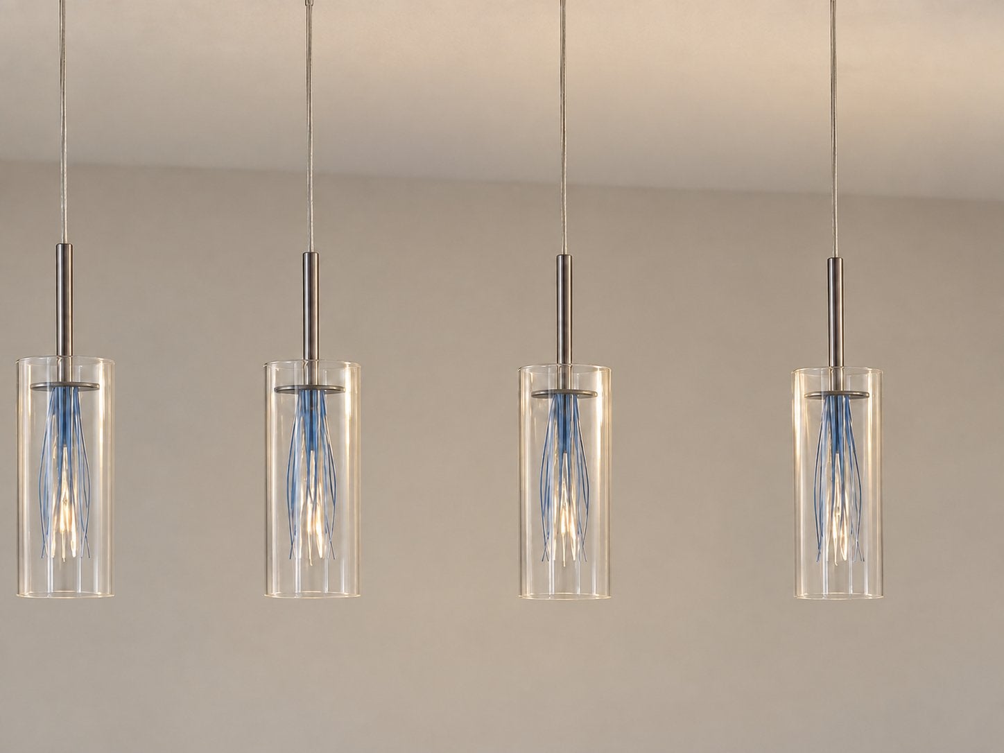 Moderne hanglampen set, Ophalen, Zo goed als nieuw, Glas, Overige fittingen