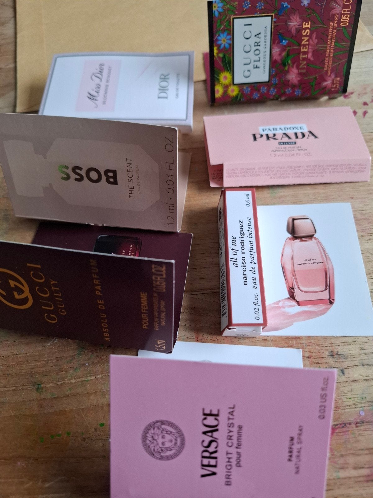 7 luxe parfum samples (o.a. Dior, Gucci, Versace, Prada), Ophalen of Verzenden, Nieuw