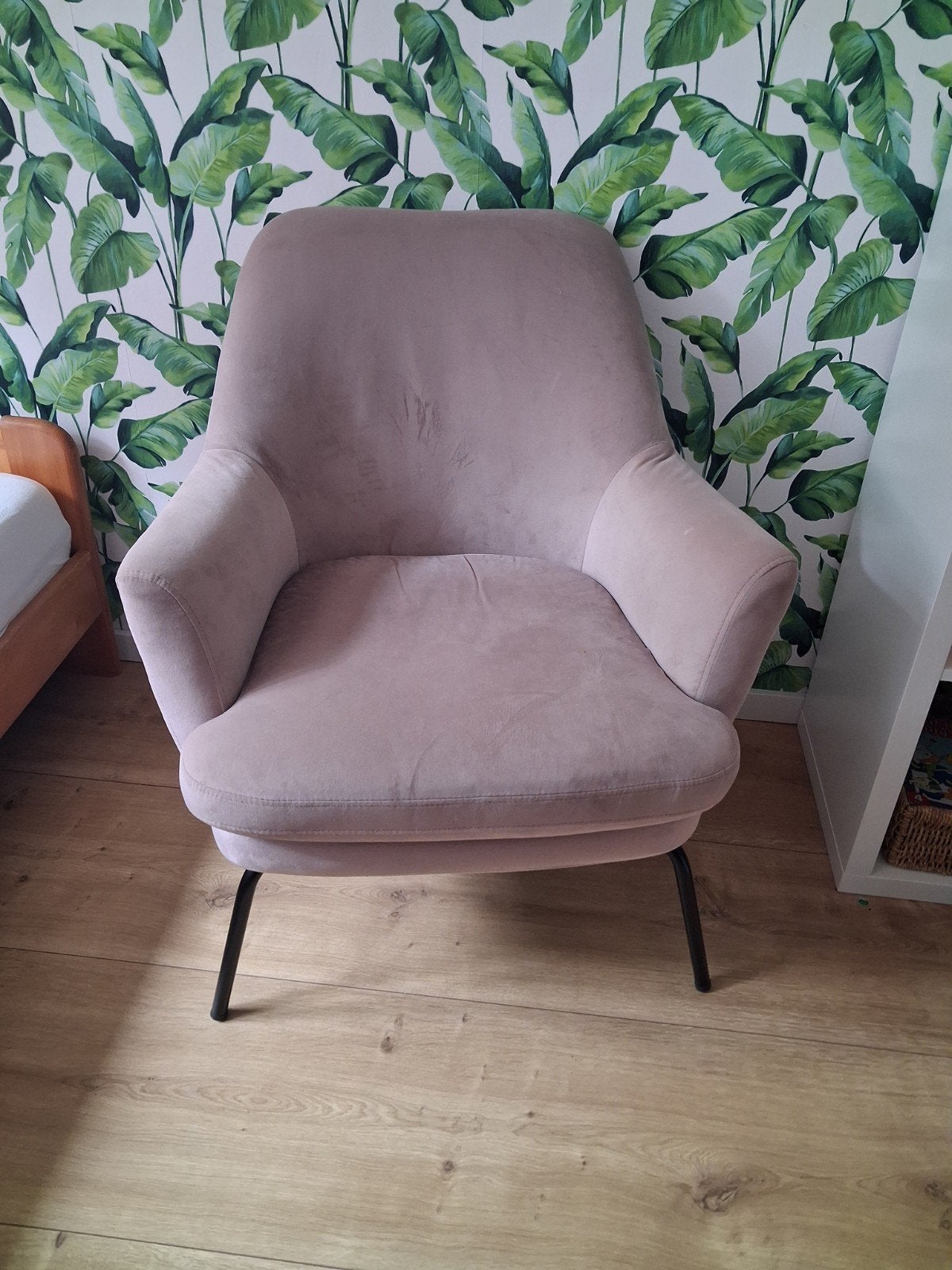 Roze fauteuil, Ophalen, 75 tot 100 cm, Zo goed als nieuw, 50 tot 75 cm