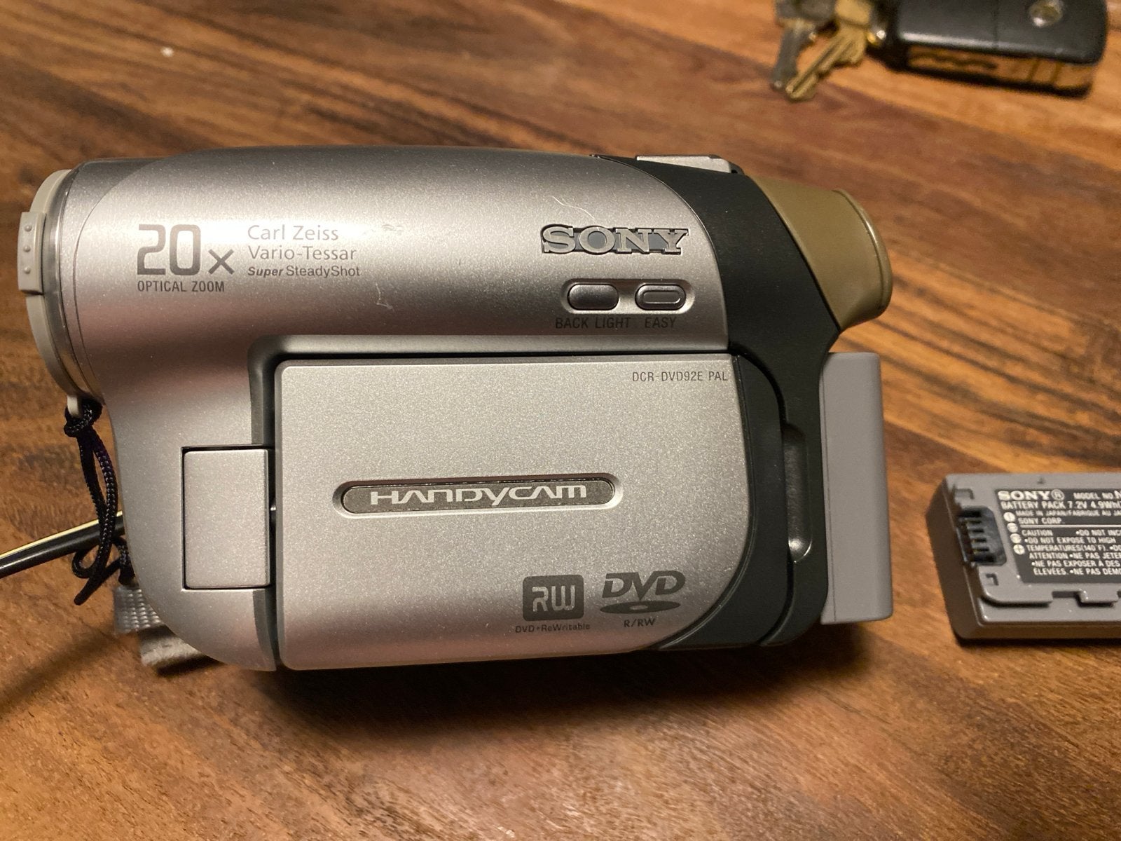 Sony Handycam DCR-DVD92E PAL videocamera - Carl Zeiss lens, Gebruikt, Dvd, 20x of meer, Ophalen of Verzenden