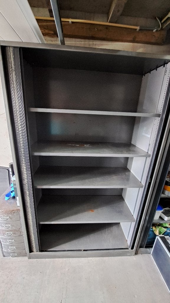 Stalen archiefkast met roldeuren, Ophalen, Gebruikt, 100 tot 150 cm, Metaal