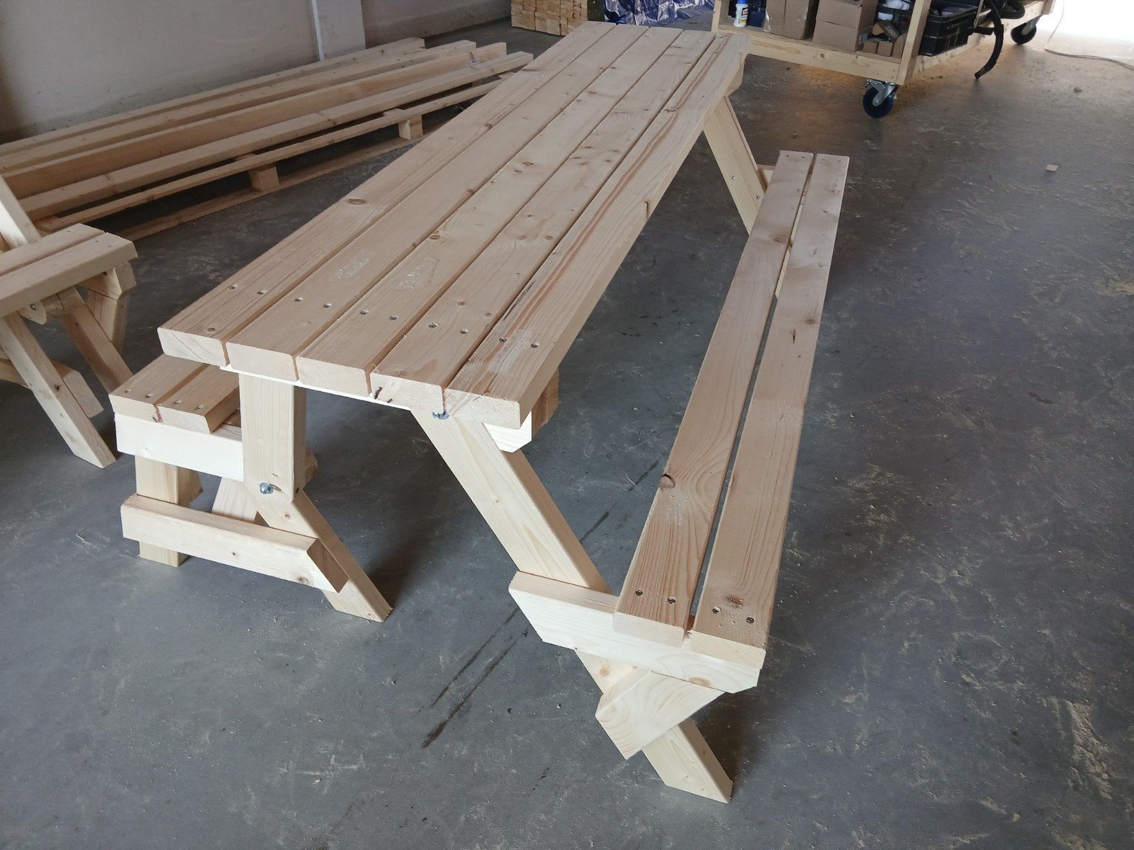 Inklapbare picknicktafel 180 cm tuinbank, Nieuw, Ophalen of Verzenden, Inklapbaar, Rechthoekig