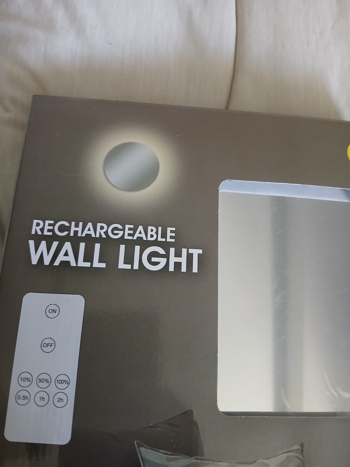 Oplaadbare wandlamp met afstandsbediening, Grijs, Nieuw, Overige fittingen, Ophalen of Verzenden