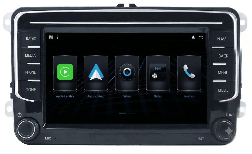 CarPlay Android - VW, Seat, Skoda | 7'' QLED | 4+64GB 8-core, Auto diversen, Autoradio's, Zo goed als nieuw, Ophalen of Verzenden