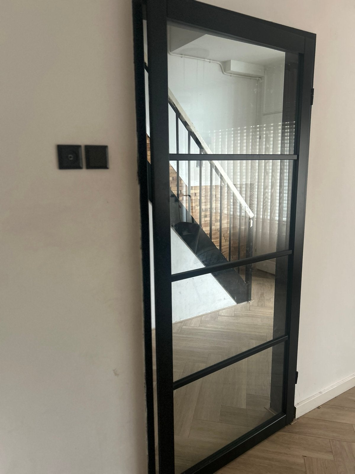 Cando opdekdeur met glas, rechtsdraaiend, 201,5x90 cm, Doe-het-zelf en Verbouw, Ophalen, Gebruikt, 80 tot 100 cm, Binnendeur