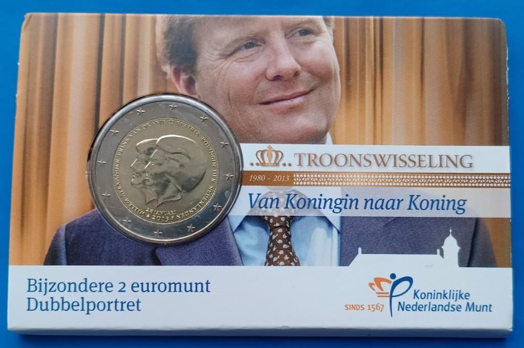 2 Euro 2013 Dubbelportret BU Coincard, Verzenden, Koningin Beatrix, Euro's, Setje