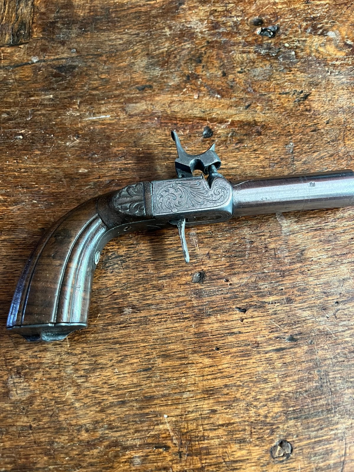 Antiek frans percussie zakpistool geen revolver, Ophalen