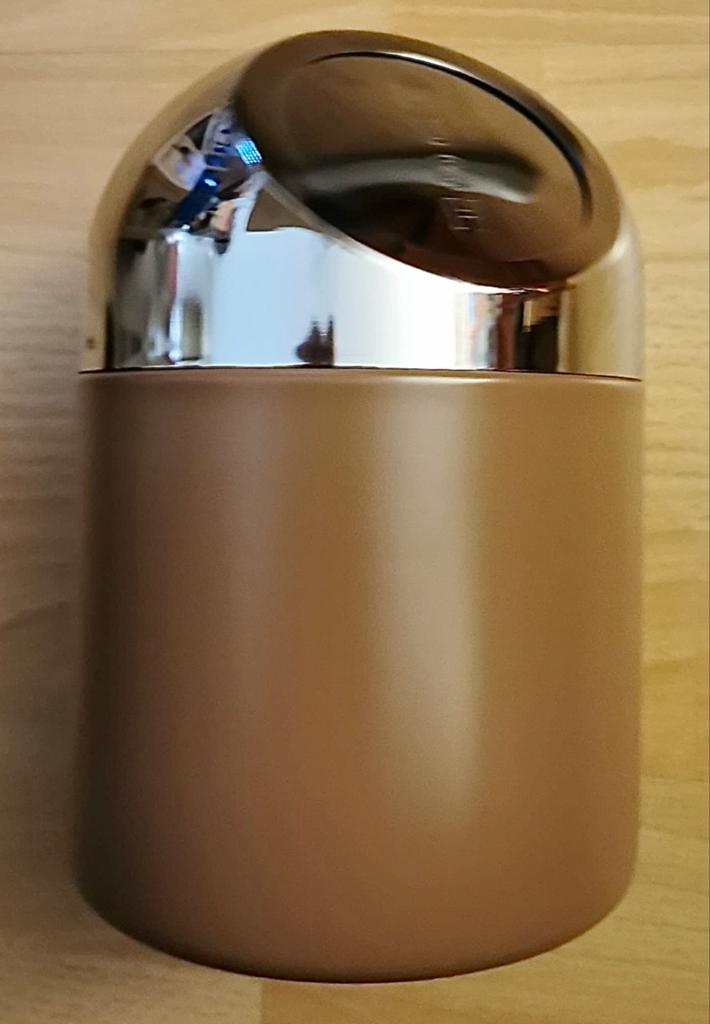 Tafel afvalemmertje met "Push-deksel" bruin, 18x11 cm, nieuw, Huis en Inrichting, Woonaccessoires | Prullenbakken, Minder dan 10 liter