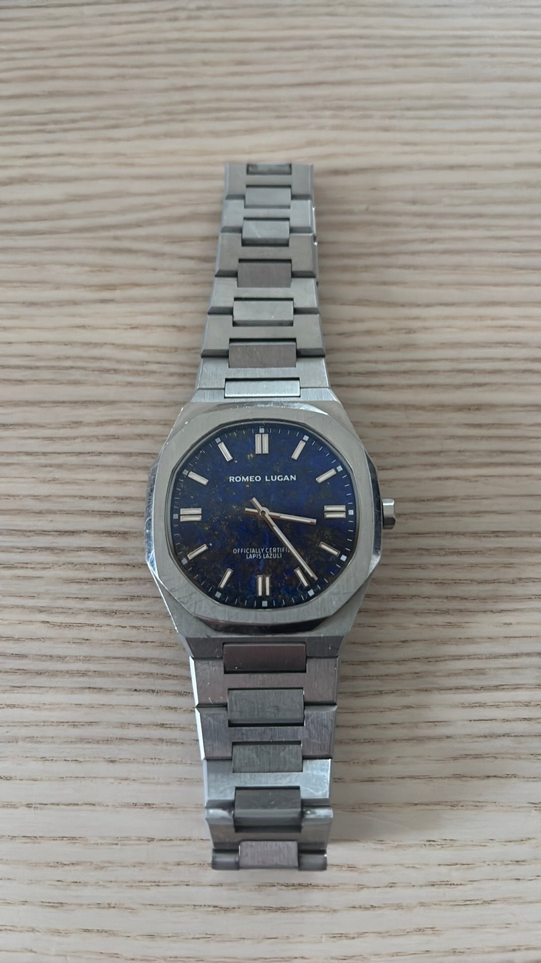 Romeo Lugan zilver horloge | Lapiz Lazuli, Overige merken, Staal, Gebruikt, Staal