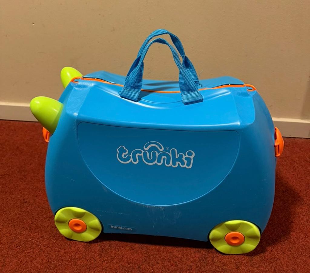 Trunki kinderkoffer blauw, Ophalen, Gebruikt, Hard kunststof, Minder dan 50 cm