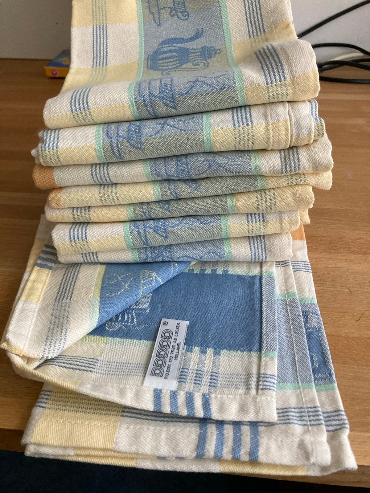 Vintage nieuwe theedoeken - 8 stuks DDDDD kwaliteit, Gebruikt, Geweven, Ophalen of Verzenden, Katoen