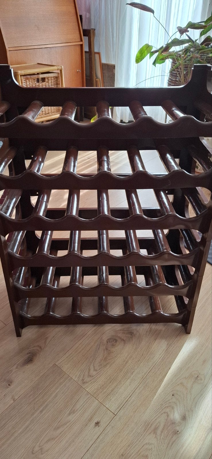 Vintage bruin plastic flessenrek - 36 flessen, Ophalen, 50 – 75, Kunststof, Gebruikt