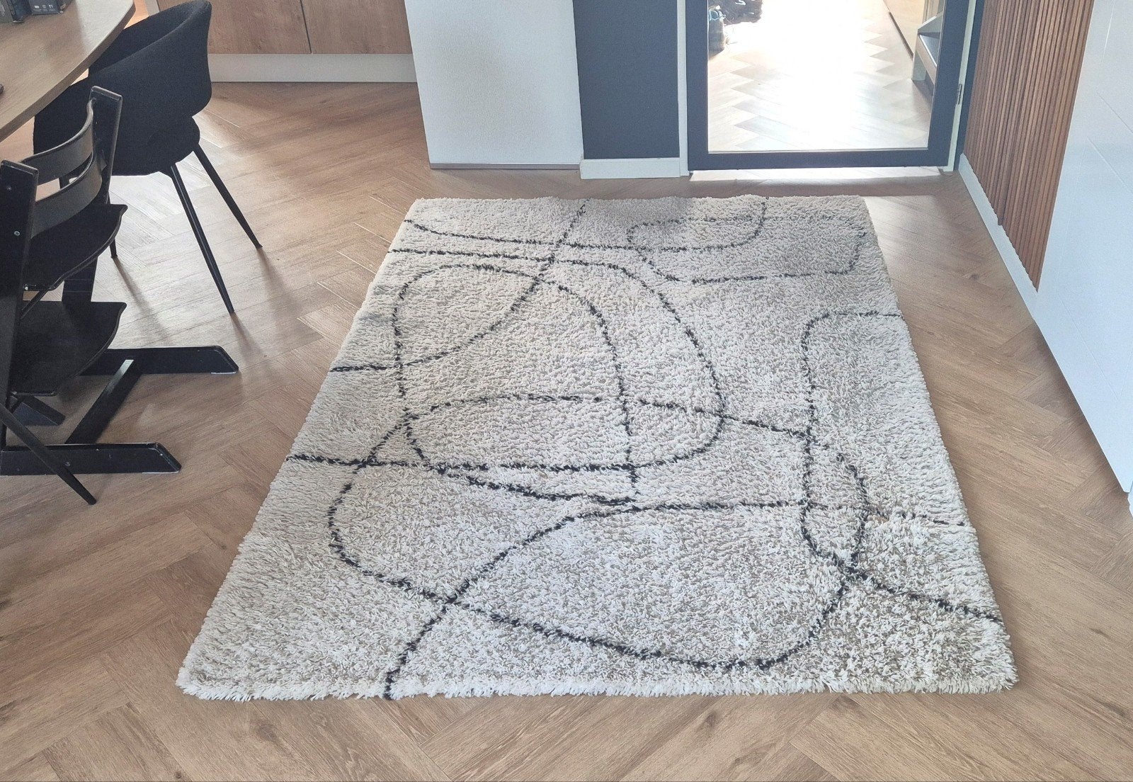 VT Wonen vloerkleed Doodle 160x230, Ophalen, Gebruikt, 150 tot 200 cm, 200 cm of meer