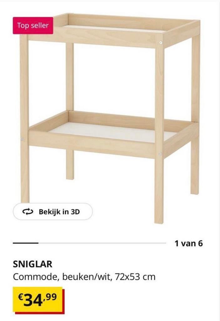 Ikea Sniglar commode, Ophalen, 50 tot 70 cm, 90 tot 105 cm, 100 cm of meer