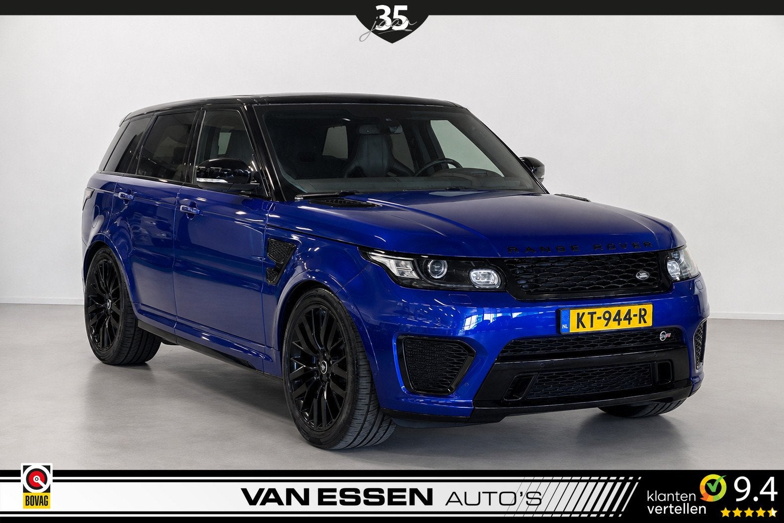 Land Rover Range Rover Sport 5.0 V8 Supercharged SVR Pano Ca, Auto's, Land Rover, Automaat, Euro 5, Blauw, 3000 kg