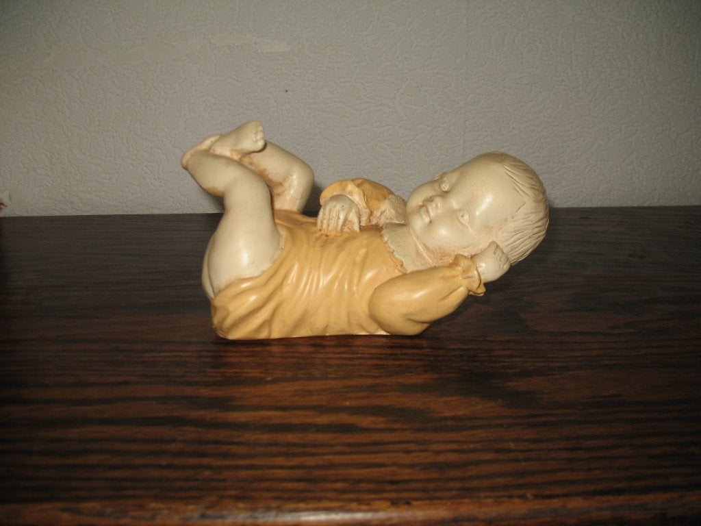 Vrij Groot beeld Sculpture *Baby Vintage, Verzamelen, Beelden en Beeldjes, Ophalen of Verzenden, Zo goed als nieuw, Mens