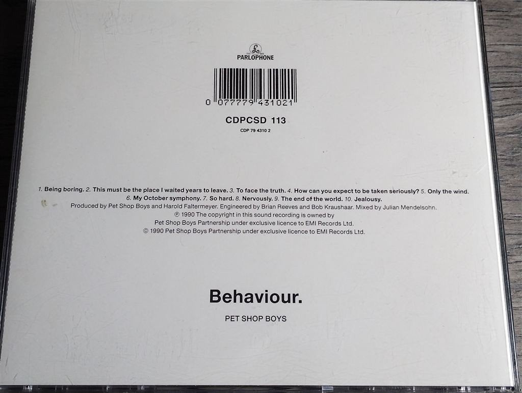 Pet Shop Boys ‎– Behaviour, Cd's en Dvd's, Cd's | Pop, Ophalen of Verzenden, Zo goed als nieuw, Pop