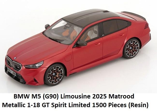 BMW M5 (G90) Limousine 2025 Matrood Metallic 1-18 GT Spirit, Overige merken, Tschuiten@hotmail.com, Auto, Frankrijk