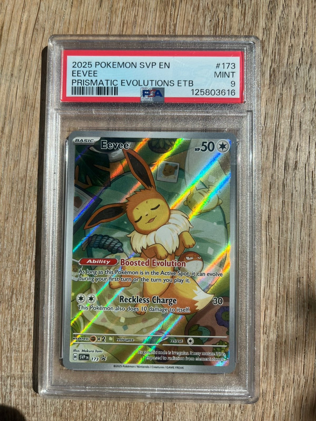 Eevee [PSA 9] - Prismatic Evolutions ETB 2025, Ophalen of Verzenden, Zo goed als nieuw