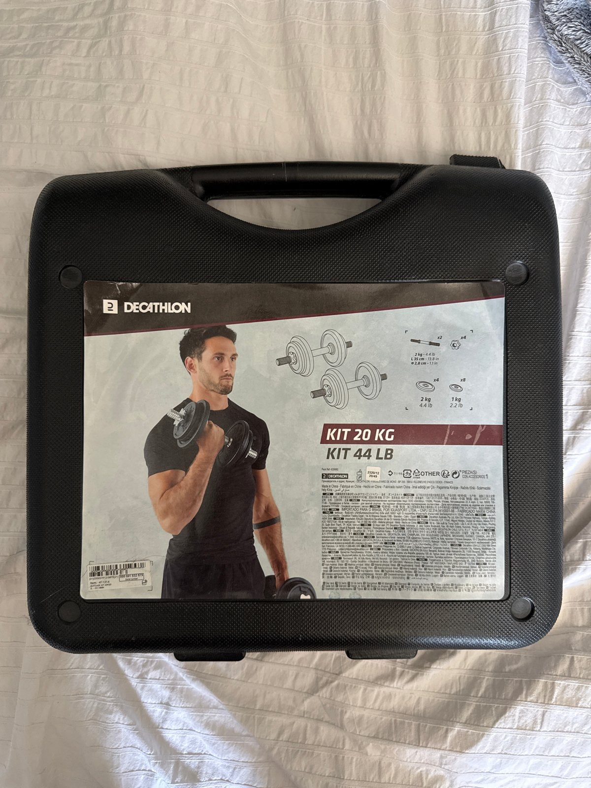 Domyos Halterset 20 kg - Decathlon, Ophalen of Verzenden, Zo goed als nieuw, Armen, Halterset