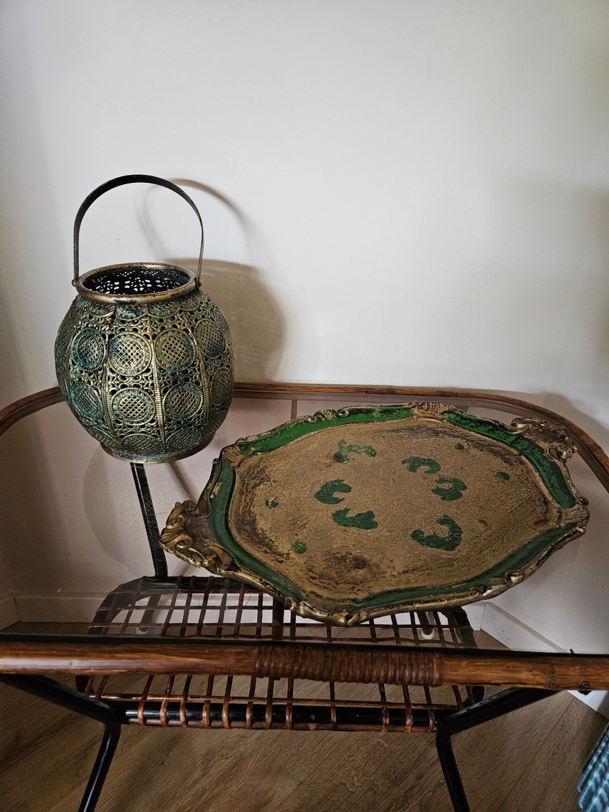 Florentijns dienblad en lantaarn, Ophalen of Verzenden
