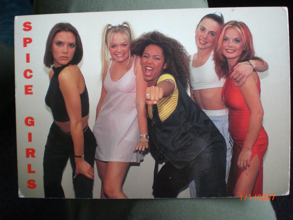 kaart Spice Girls, Ophalen of Verzenden, 1980 tot heden, Gelopen, Sterren en Beroemdheden
