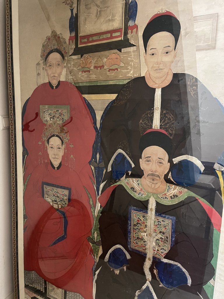 antiek voorouder portretschilderij, Ophalen, Overige stijlen, Portret of Personen, Olieverf