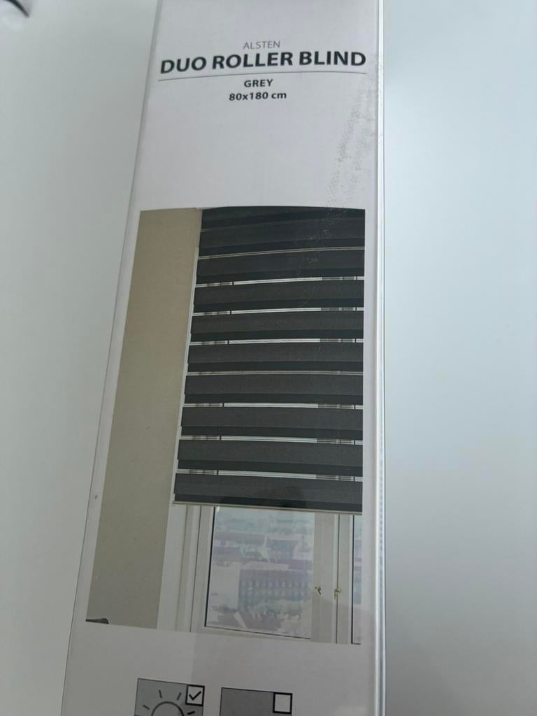Te koop duo rolgordijn, Ophalen, 50 tot 100 cm, Zo goed als nieuw, Grijs