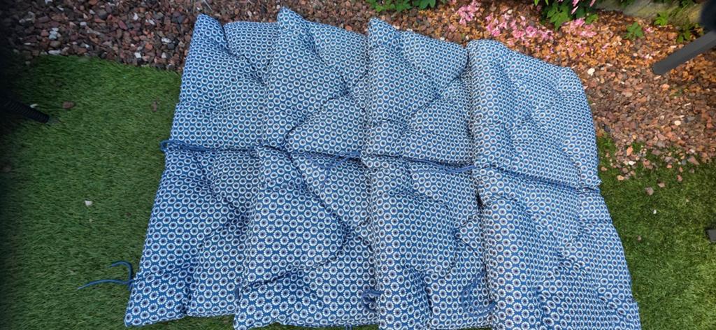 Comfortabele tuinstoelkussens met patroon, Tuin en Terras, Tuinmeubel-accessoires, Ophalen, Gebruikt