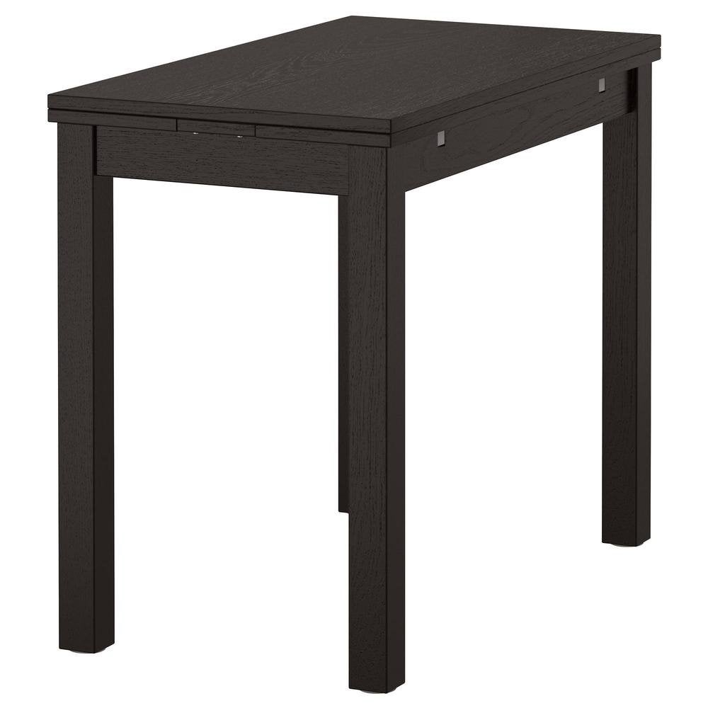 IKEA BJURSTA uitklaptafel zwart, Ophalen, Gebruikt, Tot twee personen, 50 tot 100 cm