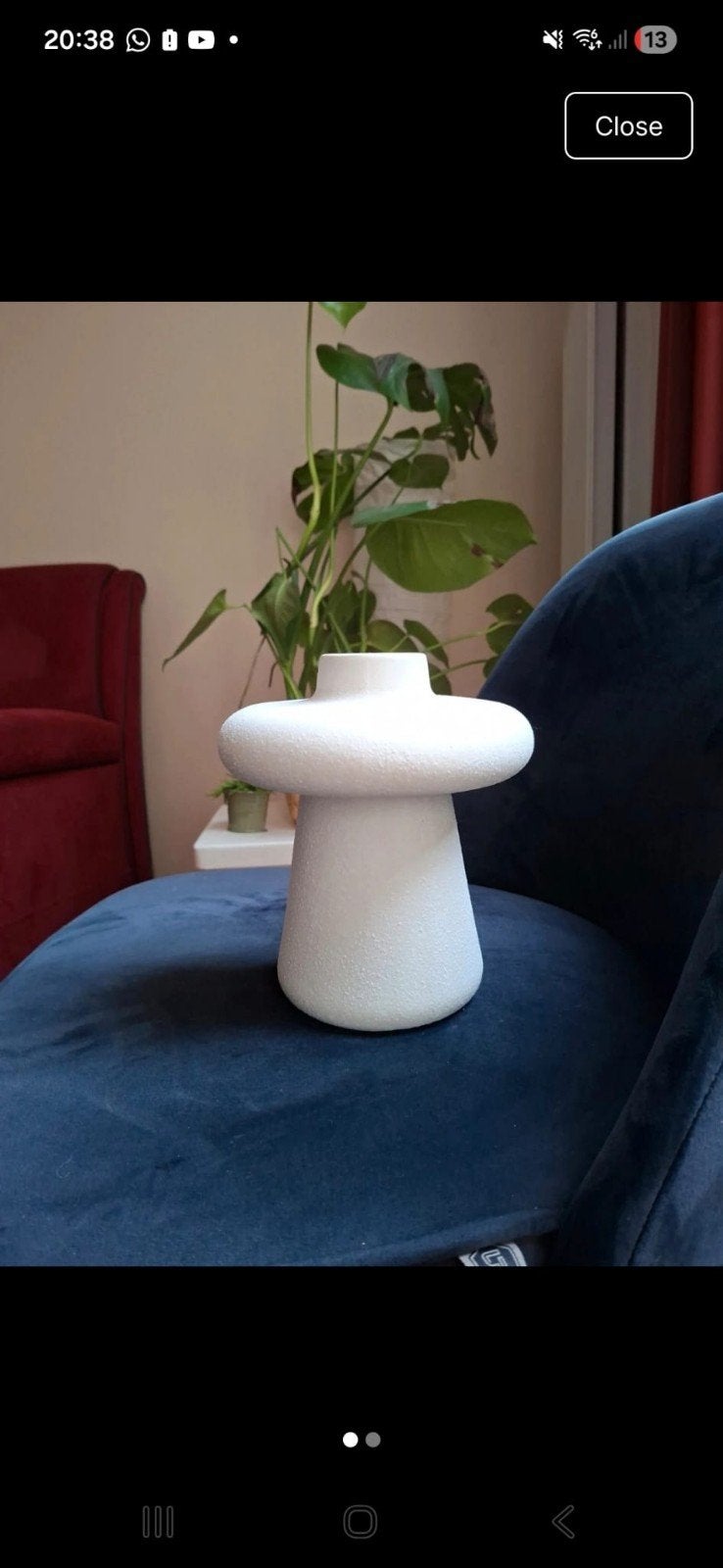 Witte decoratieve vaas - Modern design, Ophalen, Overige materialen, Wit, Zo goed als nieuw