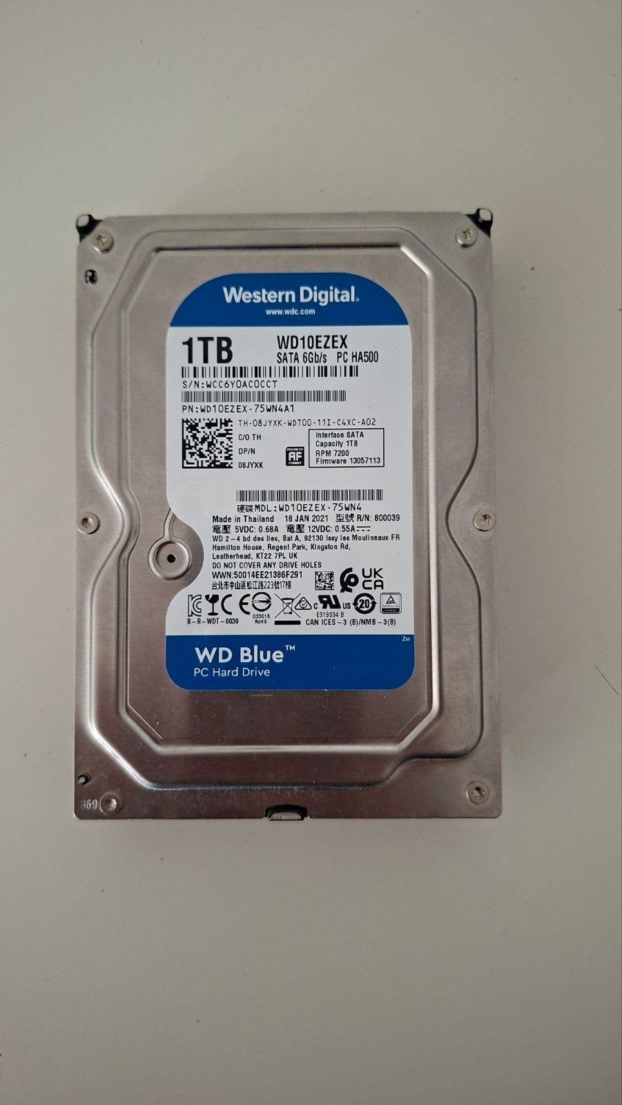 Western Digital WD10EZEX 1TB HDD - 5 jaar oud, Computers en Software, Harde schijven, Intern, Ophalen of Verzenden, 1TB, Desktop